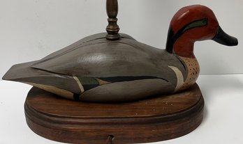 Vintage Wooden Decoy Duck Lamp Base - Country Rustic Hunting