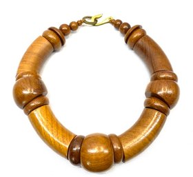 Incredible Solid Wood Collar Style Necklace