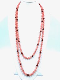 Romantic Vintage Rose/pink Single Strand Bead Necklace