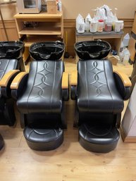 Pair Of Salon Shampoo/Washing Chairs With Ceramic Bowls - Lot 2 Of 3