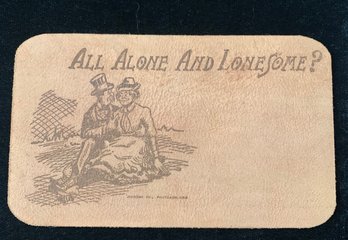 Vintage Leather Postcard: All Alone And Lonesome? Elk Head Morgan Co Portland OR