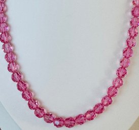 PINK FACETED CRYSTAL NECKLACE