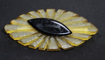 Antique Apple Juice Brooch Bakelite Plastic