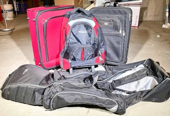 A Golf Bag And More Suitcases