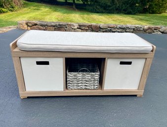 Contemporary Entry Bench With Storage Cubbies