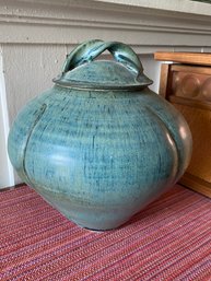 Large Signed Pottery Bowl With Lid Lovely