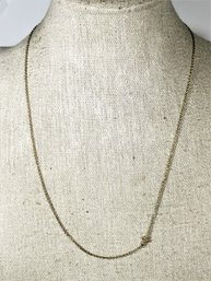 Gold Over Sterling Silver Chain Necklace W Tiny Cross 17'