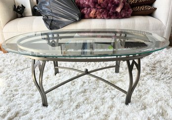 A Modern Metal And Glass Coffee Table