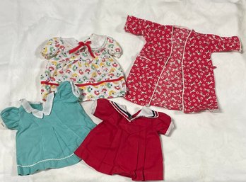 Vintage Lot Of Gorgeous Handmade Doll Dresses And Bathrobe