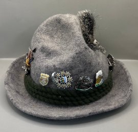Grey German Oktoberfest Fedora Hat