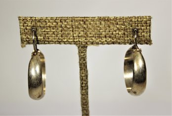 Fine Pair Vintage Sterling Silver Pierced Hoop Earrings