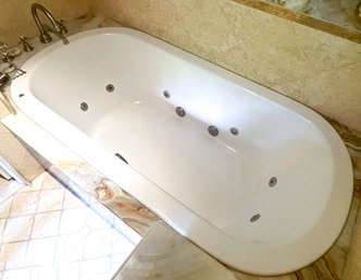 A Magnificent Kohler Jacuzzi Tub With Brushed Steel Fittings, Possibly Waterworks