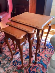 Paul A. Runyon Wooden Nesting Tables Fine Craftsmanship