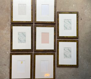 Eight Matching Picture Frames In Marbled Olive Tone
