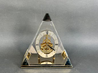 Vintage Seiko Quartz Triangle Skeleton Mantle Clock