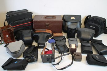 Large Mixed Assortment Of Camera Bags - Some New Some Vintage