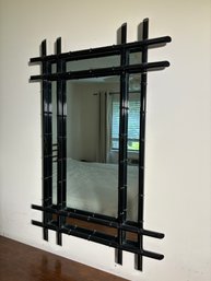 Black Lacquered Bamboo Mirror