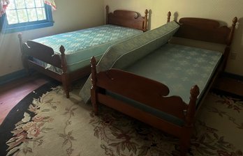 2 Twin Maple Beds With Or Without Mattresses