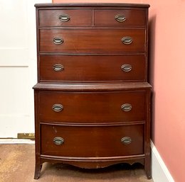 A Classic Vintage Bow Front Chest Of Drawers