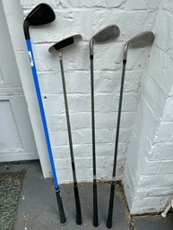 Golf Clubs: Lagshot Swing Trainer, Odyssey Dual Force Putter, TaylorMade Miscela 9 Iron And Pitching Wedge