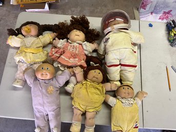 Vintage Lot 1970s/80s - 6 Cabbage Patch Dolls Including Red Headed Astronaut