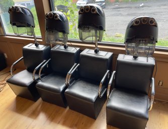 Set Of 4 Turbo Hard Hat Professional Hair Dryer Salon Chairs - Lot 1 Of 2