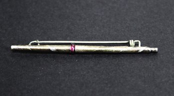 Sterling Silver Artisan Garnet Brooch Bar Pin Studio