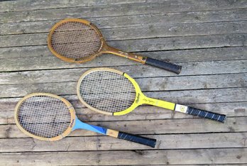 A Trio Of Vintage Tennis Racquets