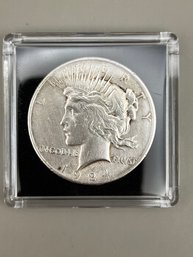 1924 Silver Peace Dollar In Plastic Case