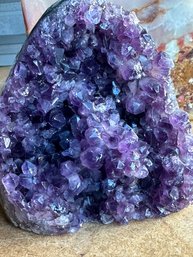 Beautiful Deep Color Amethyst Geode, 4 LB , 5 Inch By 5 Inch