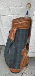 Leather And Plaid Golf Bag And Hook Tool