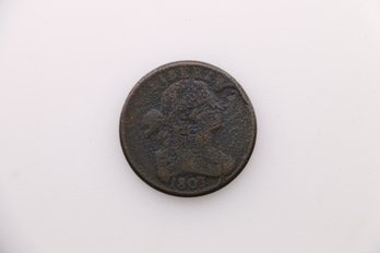 1803 Draped Bust Large Half Cent Penny Coin