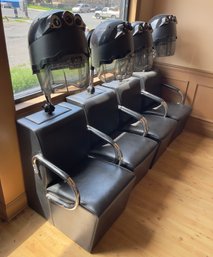 Set Of 4 Turbo Hard Hat Professional Hair Dryer Salon Chairs - Lot 2 Of 2