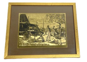 Lionel Barrymore 'Point Mugu' Gold Foil Etching Matted And Framed