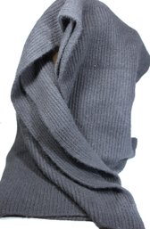 Made In Scotland Clan Douglas Cashmere Wool Reversible Scarf Charcoal & Black 34'