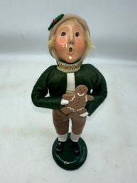 Byers Choice Carolers Boy With Gingerbread Man ~ 1993 ~