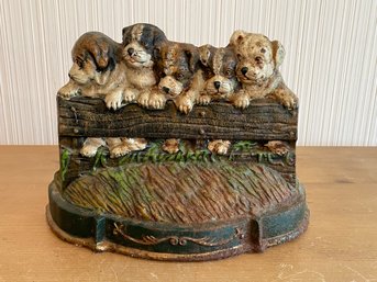 Cast Iron 5 Puppy Dogs Door Stop