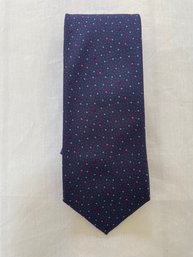 Hermes Tie Blue With Multi Colored Polka Dots