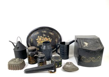 Antique Toleware & Other Kitchen Group
