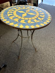 Metal Patio Table With Mosiac Top