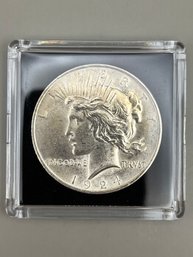 1924 Silver Peace Dollar In Plastic Case