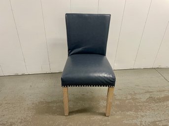 Modern Styled Blue Side Chair With Nail Head Details