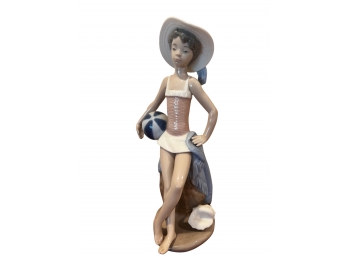 Lladro Summer  Girl With Beach Ball- 5219-glossy