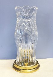 Waterford America's Heritage Collection Thomas Jefferson Hurricane Lamp With Brass Candle Base- Papers- Lot 2