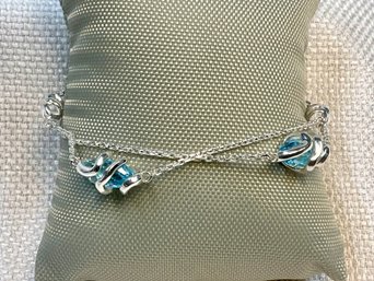 Links Of London Sterling Silver & Blue Topaz Entwine  Bracelet