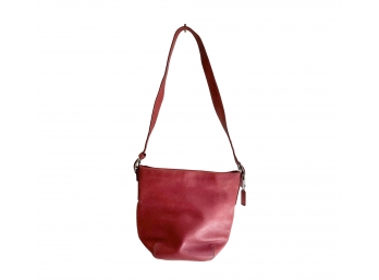 Vintage Coach Red Leather Hobo Shoulder Bag No. B2S-9186
