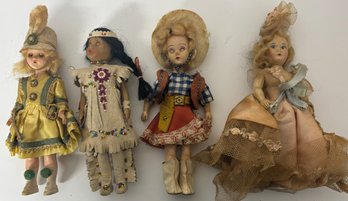 Lot Of 4 Vintage Midcentury Dolls