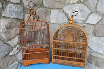 A Pairing Of 2 Vintage Victorian Style Bird Cages