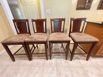 Wood Kitchen Chairs With Microfiber Cushions