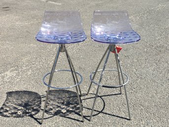 Awesome BRAND NEW Lucite Stools By CALLIGARIS - MADE IN ITALY - Compatible Pair - BRAND NEW - UNIUSED !